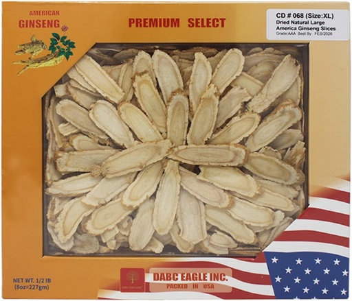 [BRSWGBT3BMIQAADO] American Ginseng Slices from Wisconsin, American Wisconsin Ginseng Slices Root for Tea, Energy for Men Women Mental Health Boosts Immunity, Gluten Free, Long Strip 1 Box of 8 Ounces