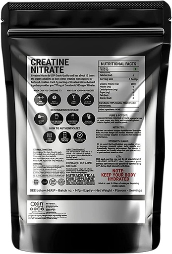 [BRSRMBD7A5YAGETX] Flacon Kretine Nitrate Pre Workout Supplement Toz 50 Grams, 1.7637  O