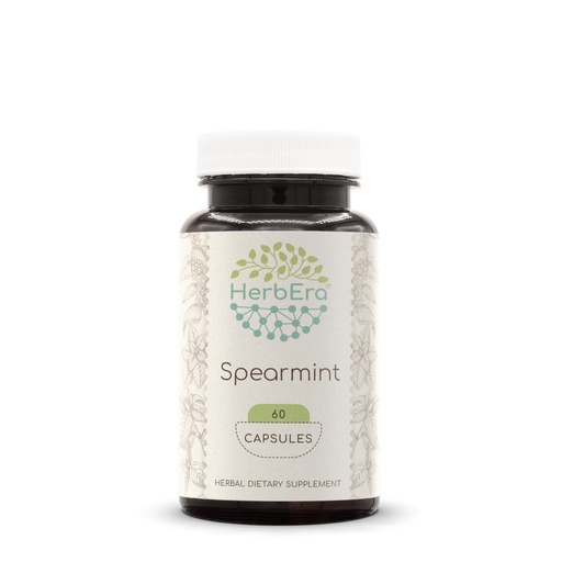 [BRSWGCABPMJWKG3G] HerbEra Spearmint 60 Capsules, 500 mg, Spearmint (Mentha spicata) Dried Leaf (60 Capsules)