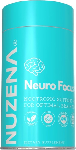 [BRSWGAYPOYFBGCA7] Nuzena Neuro Focus +, 60 Kapsule Advanced Nootropic Formula s choline zvýšiť pamäť, rýchlosť mozgu, energia a zaostrenie, Made in USA, Serving Size: 2 Kapsule