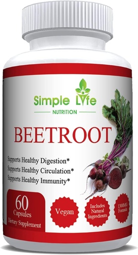 [BRSWYCQDCANQEGQU] عضوي في منظمة " Beet Root Powder Capsules - Nitric Oxide Booster for Men " - Organic Non-GMO Gluten Free Vegan Beets - 60CT