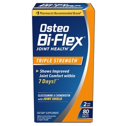 Osteo Bi-Flex Triple Strength Glucosamine Chondroitin Supplement, Improve Joint Function, Strength, Flexibility, Mobility 80 Coated Tablets