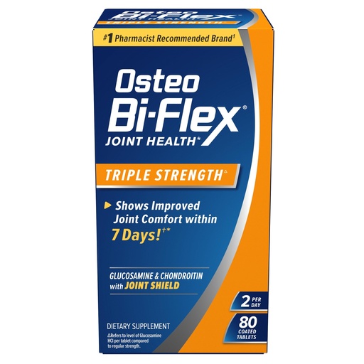 [BRSWIYTZOZYA43Q2] Osteo Bi-Flex Triple Strength Glucosamine Chondroitin Supplement, Improve Joint Function, Strength, Flexibility, Mobility 80 Coated Tablets