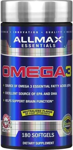 [BRSWIYIHBMDAYHLA] AlMAX 营养 Omega 3 超Pure 冷水鱼油集中,180 计