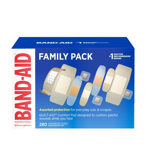 [BRSWIYYIBENGKGD4] BAND-AID Brand Adhesive Bandages Family Pack, Assorted Sizes, 280 Count