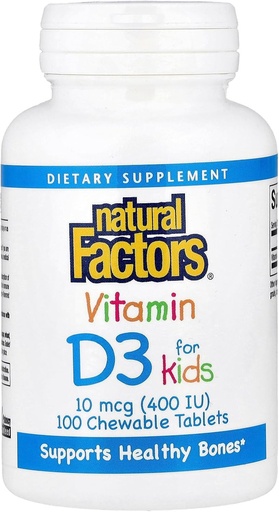 [BRSWIZY4C4HAIGYZ] Natural Factors, Vitamin D3 400 IU, Supports Strong Bones, Teeth and Immune Function, 100 tablets (100 servings)