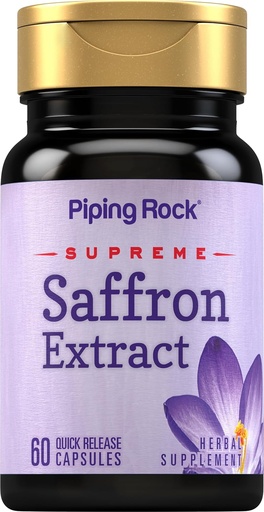 [BRSWI2T5OUPWEALO] Pipping Rock Saffron Extract Supplement Supplement Agregat 124; 60 Kapsułek Agregat 124; Tabletki dla kobiet i mężczyzn 124; Nie-GMO, Gluten Free