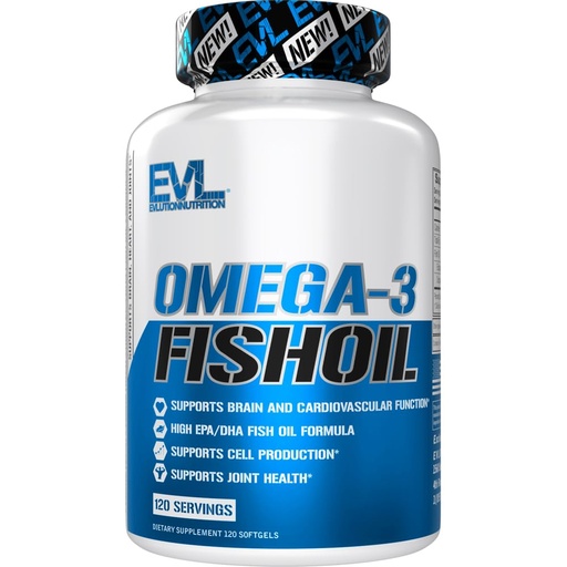 [BRSWGYI3OIBBQYL3] Evlution Nutrition Triple Strength Omega 3 Fish Oil - Burpless Fish Oil EPA DHA Omega 3 Supplement in Easy to Swallow Citrus Flavor Softgels - Enteric Coated Fish Oil Supplement - 120 Count