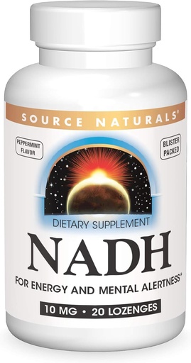 [BRSWIYQQAUORCCTG] Source Naturals NADH 10mg, Boost Energy and Mental Alertness - 20 Lozenges