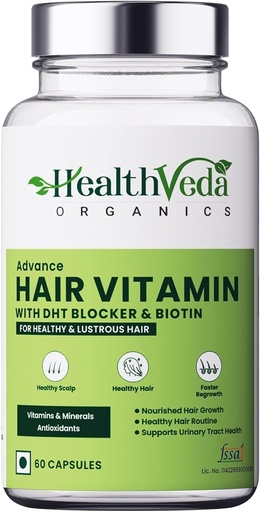 [BRSRAEDROJ6AGHLJ] Generic Advance Hair Vitamin with Dht Blocker & Biotin | for Better Hair Growth & Hair Fall Control | Stimulates Hair Follicles | for Men & Women - 60 Veg Capsules
