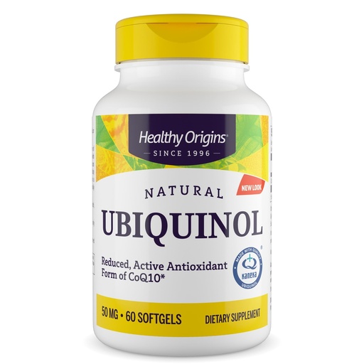 [BRSWIYYLAEBGKHDA] Healthy Origins Ubiquinol (Active Form of CoQ10), 50 mg - Kaneka Ubiquinol Supplements for Heart Health & Antioxidant Support - Gluten-Free & Non-GMO Supplement - 60 Softgels