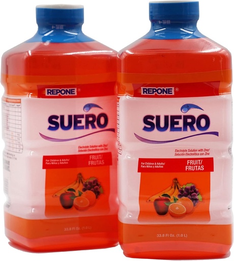 [BRSWYGAFOIFG2FL6] SUERO Electrolyte Solution with Zinc, Rehydrates, Restores Minerals and Nutrients, Strawberry Flavor, 33.8 Fl Oz (Pack of 2)
