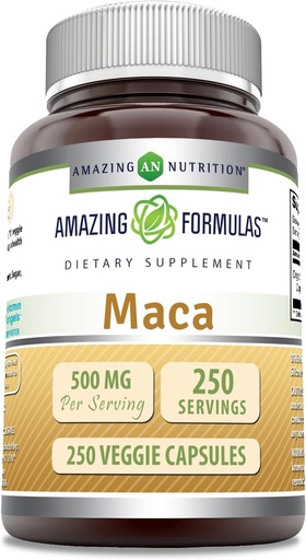 [BRSWKZLZPIHAGH3Y] Fórmulas increïbles Maca 500 Mg Vegetarian Capules suplementaris, Nopn-GO, 192 Guten-Free Krifeed in USA (granjat, 250)