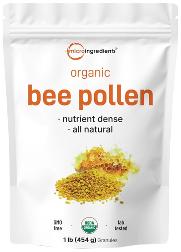 [BRSROHQPAQFR623P] Micro Ingredients Organic Bee Pollen Granules, 1 lb | Fresh Harvest, Raw & Natural Superfood | Rich in B Vitamins, Minerals, Protein & Antioxidants | Keto, Non-GMO