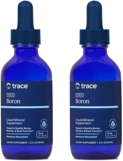 [BRSWK23YDMCGCDT2] Trace Minerals Ionic Boron - Liquid Ionic Boron Supplement for Daily Health Support - Bone, Muscle & Connective Tissue Support - Healthy Mindset - Vegan & Gluten-Free - 2 fl oz (96 Servings, 2 Pack)