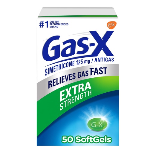[BRSWKFI4AEOWMFTA] Gas-X Extra Strength Gas Relief Softgels with Simethicone 125 mg - 50 Count