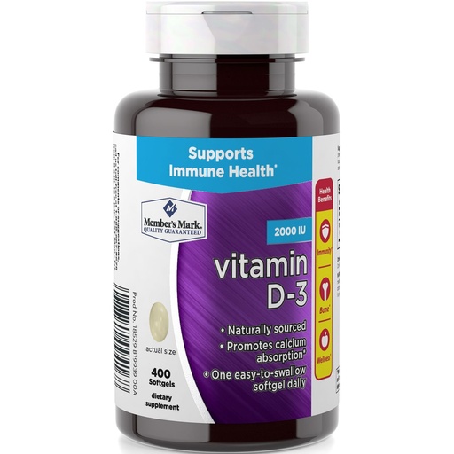 [BRSWKYICA55BO234] Member's Mark Vitamin D-3 2000 IU Dietary Supplement (400 Count)
