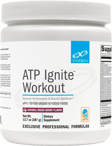 [BRSRMGQTCEHQ22A6] XYMOGEN ATP Ignite 운동 분말 - 지원 성과, 회복, 에너지 + 아미노산, 비타민, 전해질 + 95mg 카페인과 전기로 대체 - 혼합 Berry Preworkout 음료 혼합 (13.7 oz)