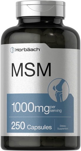 [BRSW2BIROQMB4AA6] Horbäach MSM Supplement Capsules | 1000mg | 250 Count | Non-GMO and Gluten Free Formula | Methylsulfonylmethane