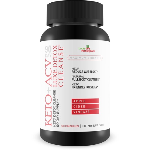 [BRSRMBTRBB6QKALZ] 90 Day Keto + Acv Luxe Detox Cleanse - Psyllium Keto Detox Cleanse 90 Day Supply - Help Reduce Gut Bloat & Belly Size - Full Body Cleanser - Premium Keto Acv Luxe Cleanse Keto Lux
