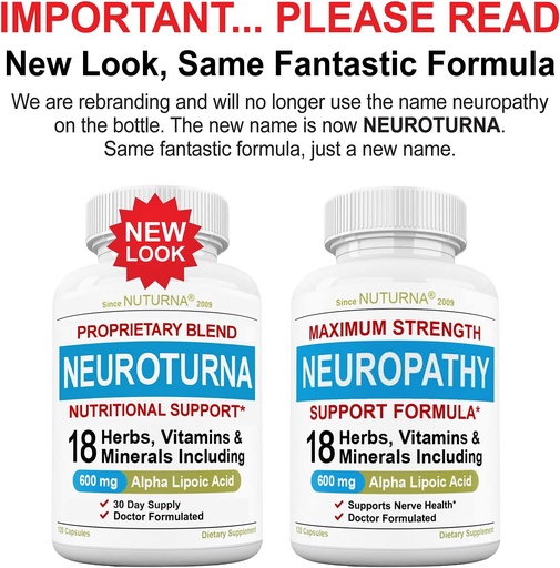 [BRSW2YYYA4CB4FLX] (3 Pack) Neuropathy Support Supplement with 600 mg Alpha Lipoic Acid - Benfotiamine, Peripheral, Feet, Hand Fingers Legs Toe, Best Maximum Strength Natural Renew Vitamins - 360 Caps, 90 Days