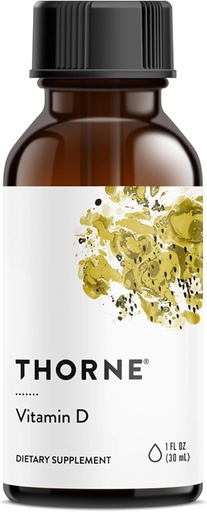 [BRSWG236AUNG2A35] THORNE - Vitamin D Liquid - Vitamin D Supplement - Stöder hälsosamma ben och muskler, kardiovaskulär hälsa och immunfunktion * - 1 Fl Oz (30 ml) - 600 portioner