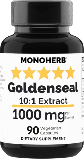 [BRSROGQQDEHBAH3D] MONOHERB Goldenseal Extract 1000 mg - 90 Vegetarian Capsules