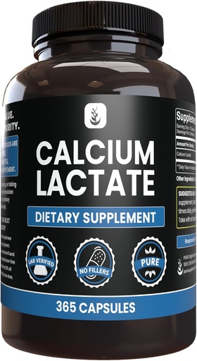 [BRSRMHA2CUPQYCTJ] Pure Original Ingredients Calcium Lactate (365 Capsules) No Magnesium Or Rice Fillers, Always Pure, Lab Verified