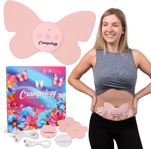 [BRSRMCQTDMBBUYI6] Relief Pink-Period Cramps Pain Relieving Device, Cramp Massager for Menstrual and Lower Back Ache, Reduces Endometriosis Discomfort, PMS TENS Unit, Wireless or Wired, Natural Cycle Support
