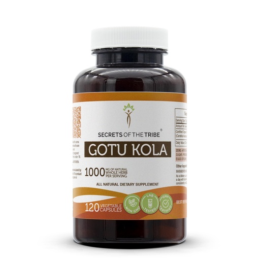 [BRSWGBATOIFQ2CTD] Secrets of the Tribe Gotu Kola 120 Capsules, 1000 mg, Gotu Kola (Centella Asiatica) Dried Herb (120 Capsules)