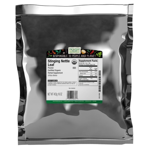 [BRSWIYQ4DIEGK2DU] Frontier Co-op Organic Ground Stinging Nettle Leaf, Dried Nettle Leaf Powder, Kosher | 16 Ounce (Pack of 1)