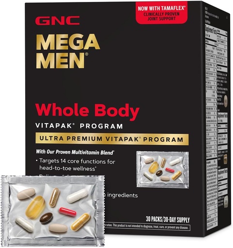 [BRSRAZD6OYMB6CY4] Mega Homes Cos sencer Ultra Vitapak Programa del cos d' Ultra Premium, GNC6s Best Nutrition for Male Wenness, Convenient, 8 productes en 1 paquet, Memòria, amb programes d' ingredient, implementació de l'Unitària, 30 svgs