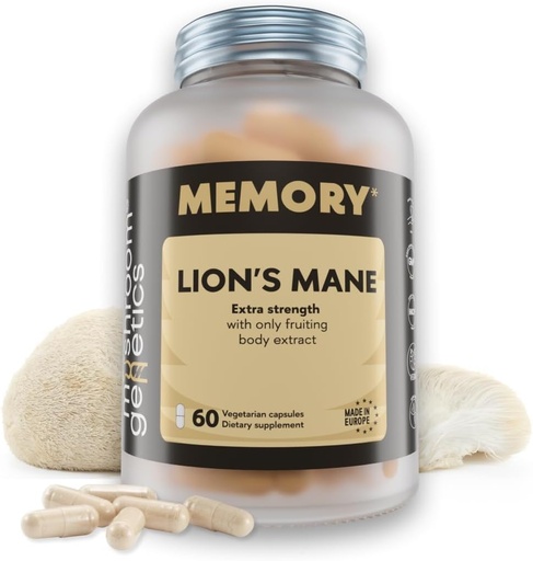 [BRSROCD5AQNBOEIY] Lions Mane Supplement Capsules - Nootropic Mushroom Supplement for Brain, Memory & Immune Support | Fruiting Body Extract for Focus, Energy & Cognitive Wellness | 60 Vegan Capsules
