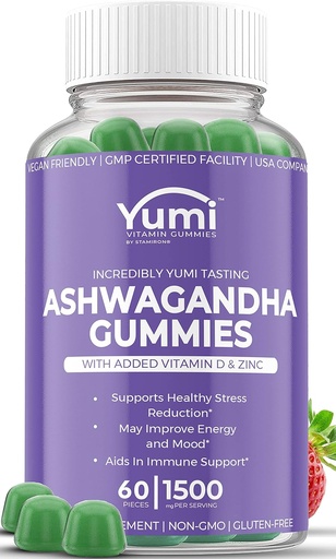 [BRSW2FLQCEDQMHLL] Ashwagandha Gummies Supplements Vegan Friendly - Gummy Vitamins Advanced Compare to Capsules Tablets Pills Liquid - 60 Plant Based Gummies