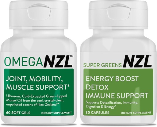 [BRSROBIZBFYGC3L7] Omega-3 Natural Joint Relief Supplement Natural Muscle Support, Green-Lipped Mussel Oil Joint Support, No Fishy Aftertaste, 60 Softgels Plus one Bottle of Super Greens 30 Capsules