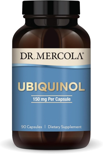 [BRSWECQKA4PQGDIZ] Δρ. Mercola Ubiquinol - 150 mg Ubiquinol - Υποστηρίζει την παραγωγή ενέργειας - Συμπλήρωμα αντιοξειδωτικών - Μη ΓΤΟ, Χωρίς γλουτένη & χωρίς σόγια - 90 κάψουλες (90 Σερβιέτες)