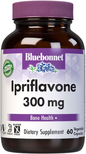 [BRSWIYTQPMABYGAV] BlueBonnet Enterpriflavone 300mg – 用于骨骼健康* – Ostivone Source – 非GMO, Vegan, Kosher 认证,无胶体,无豆体,无乳制品 – 60 蔬菜罐头,60 服务品