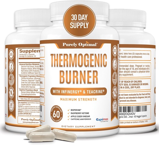 [BRSWYHQHOF7AOGY3] 女性のための純粋に最適のThermogenic脂肪バーナー - 高度のMetabolismサポート及びエネルギー ブースター - 自然な原料、ビーガンフレンドリー、非GMO - 60のカプセル