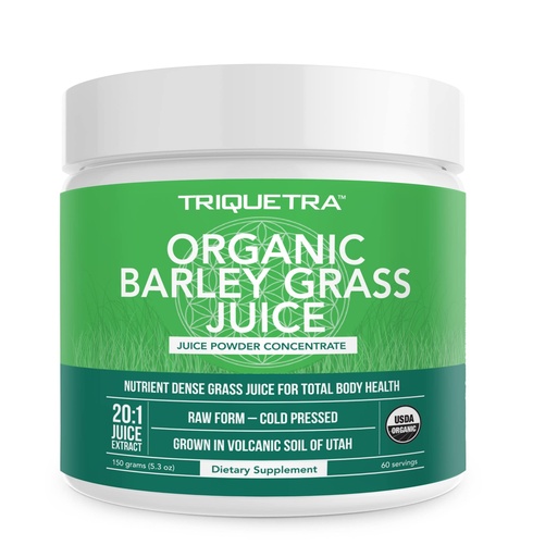 [BRSWGFAPO4NGKE3H] Organic Barley Grass Juice Powder - Grown in Volcanic Soil of Utah - Raw & BioActive Form, Cold-Pressed then CO2 Dried – Gluten Free, GMO free, Vegan - Complements Wheatgrass Juice Powder - 5.3 oz