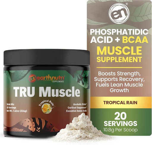 [BRSWGFINCJ7AGAY6] EarthNutri Phosphatidic Acid Supplement with SerinAid - Muscle Strength with Mediator Phosphatidic Acid & Phosphatidylserine - Supports Strength & Recovery - 20 Servings - Non-GMO, Gluten-Free - 216g
