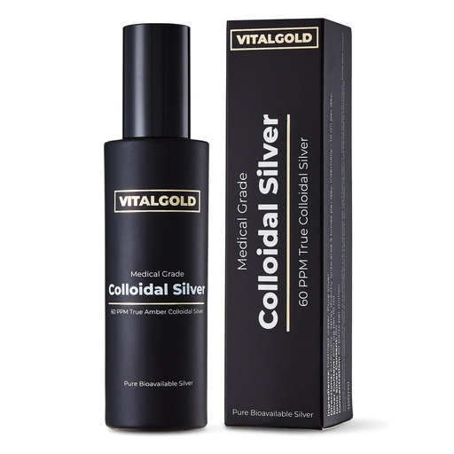 [BRSROZQPCQFBYG3A] True Colloidal Silver 60 PPM - Free from Ionic Silver - 100ml Glass Bottle with Atomiser Spray Cap