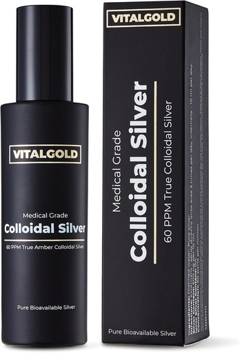 [BRSROZQPCQFBYG3A] True Colloidal Silver 60 PPM - Livre de prata iônica - 100ml garrafa de vidro com tampa de pulverização atomizador