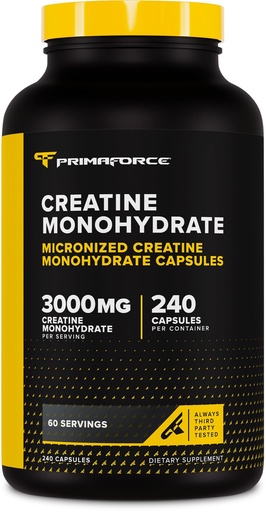 [BRSROZA6AAPB4YD5] Primaforce Creatine Monohydrate Capsules (3,000mg) 240 Capsules