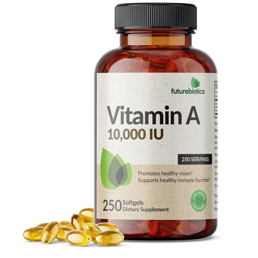 [BRSWGAYFPMPWAFLZ] Futurebiotics Vitamin A 10,000 IU Premium Non-GMO Formula Supports Healthy Vision & Immune System and Healthy Growth & Reproduction, 250 Softgels