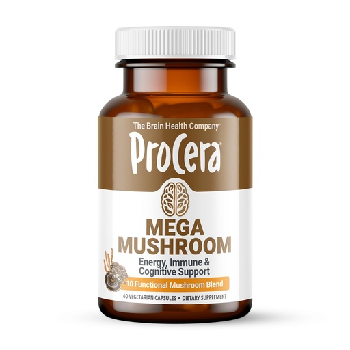 [BRSW2ZY2DN6BMFLJ] Procera Mega Mushroom - Improved Memory, Natural Energy & Mental Clarity - Clear Mind - Lift Brain Fog - Immune Support - Detox - Lions Mane Chaga Cordyceps Shiitake Turkey Tail - 60 Count