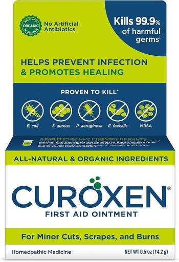 [BRSW2YAQDMPQKC36] CUROXEN První pomoc Antibiotická Mast, 0.5oz CUROXEN 124; All- Natural & Organic Ingredients (0.5oz Vertical)