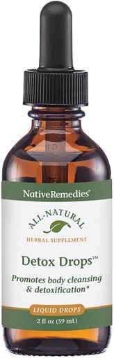 [BRSWIYQ5BYOWY2Y5] NativeRemedies Detox Drops - All Natural билкови добавки Насърчаване на системното почистване на тялото, Toxin освобождаване и чернодробна функция и детоксикация - 59 мл