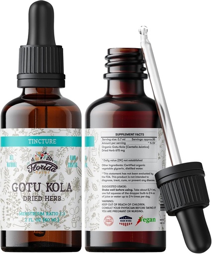 [BRSWGFQHBZ5GCCTV] Gotu Kola Tincture, Organic Gotu Kola Extract, Gotu Kola Drops (Centella Asiatica) Dried Herb