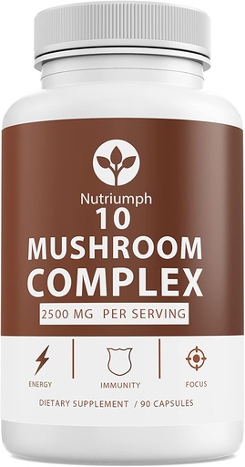 [BRSW22QKCQDWAHTF] Mushroom Supplement 2500mg - 90 Capsules - 10 Mushroom Master Blend - Lions Mane Reishi Cordyceps Chaga Maitake, Shitake Turkey Tail Mushrooms Supplements Mushroom Complex Capsules