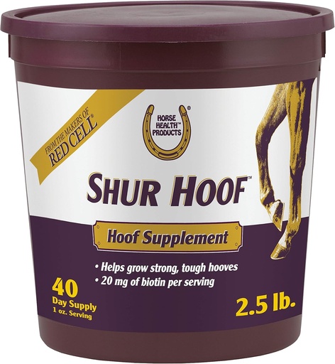 [BRSWYFACDMHR6F3O] Horse Health Shur Hoof Hoof Supplement for Horses, Helps Grow Strong, Tough Hooves, 2.5 Pound, 40 Day Supply